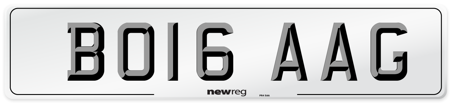 BO16 AAG Number Plate from New Reg